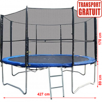 Trambulina Spartan Line 427cm, cu plasa si scarita de acces